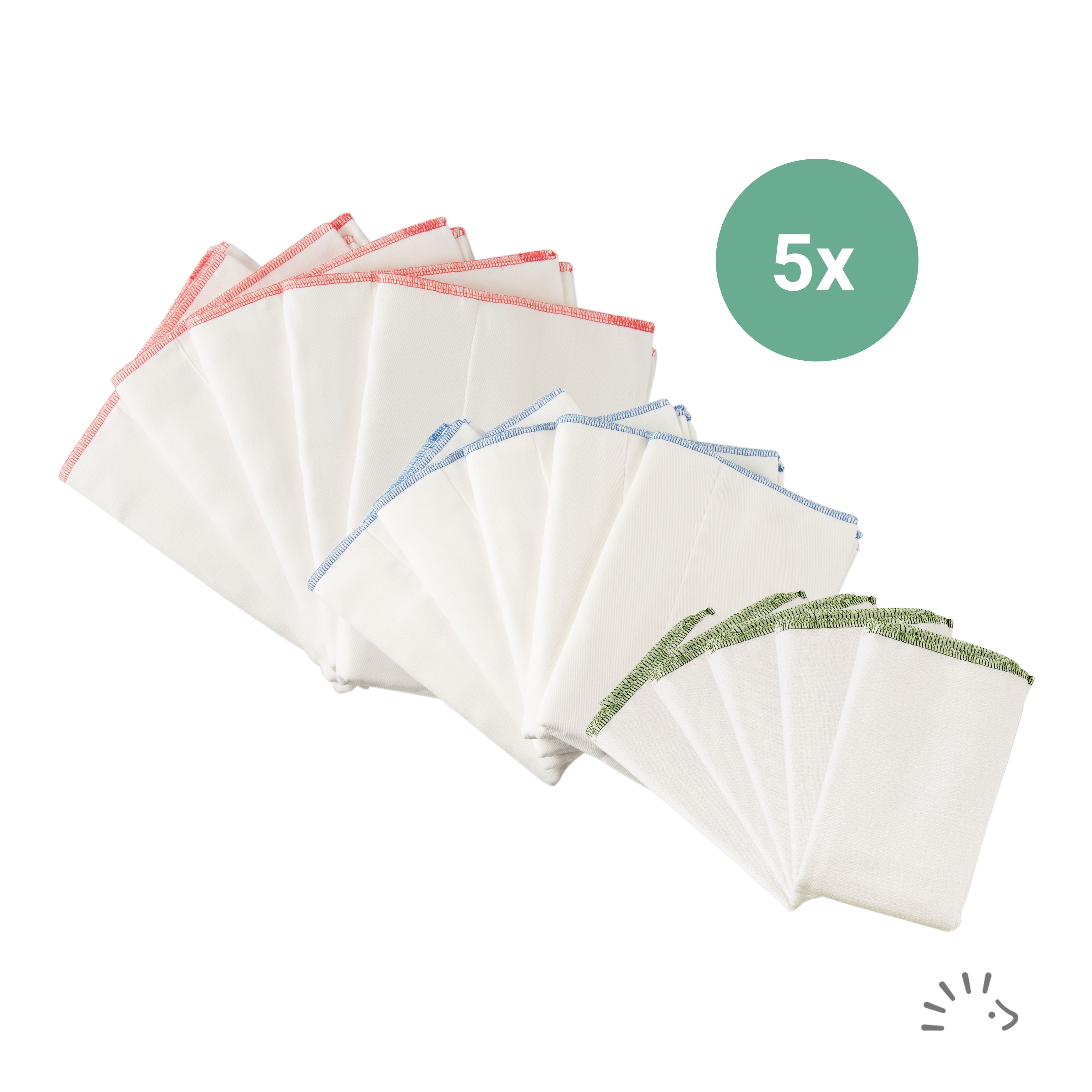 5 prefold in COTONE biologico Popolini