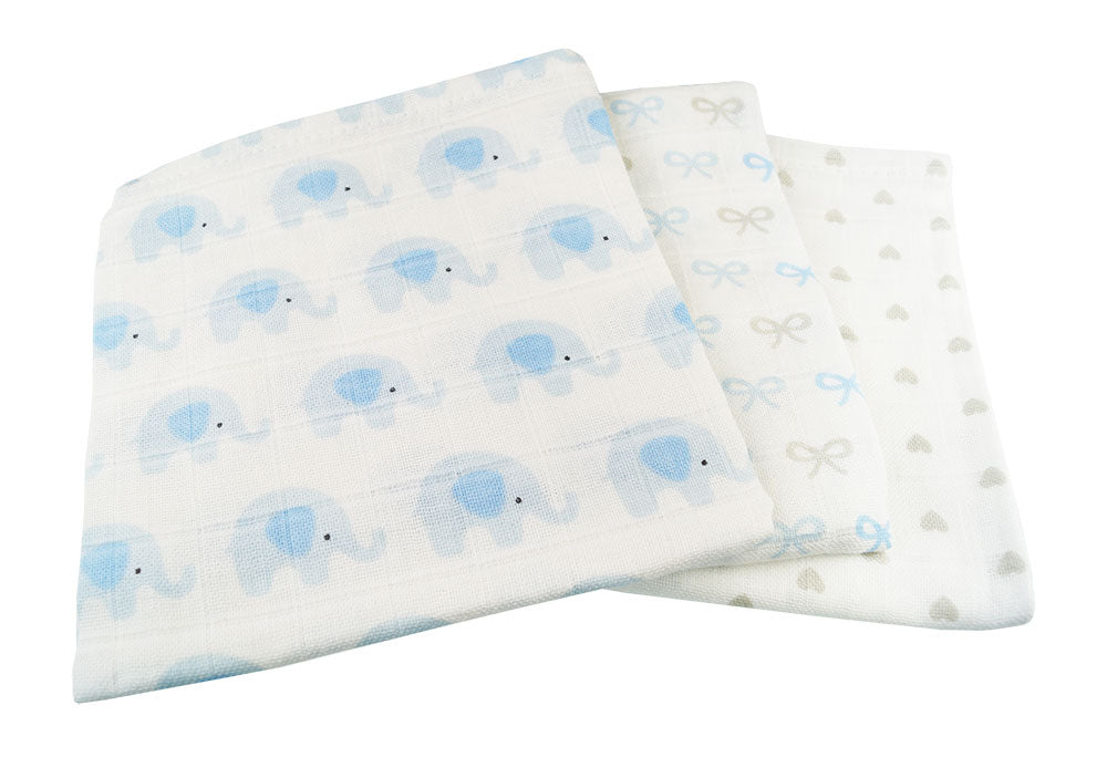 Blümchen Mussole in Cotone Bio 70x70 cm – Confezione da 3
