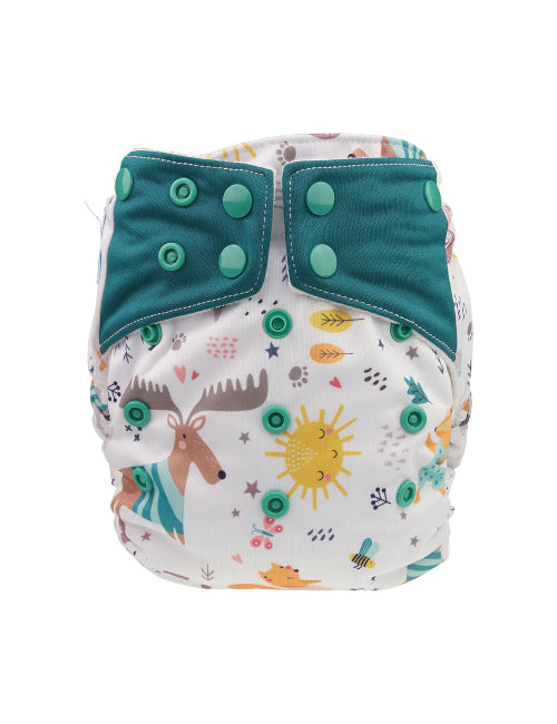 Pannolino lavabile AIO (All-In-One) NEW BORN Blümchen