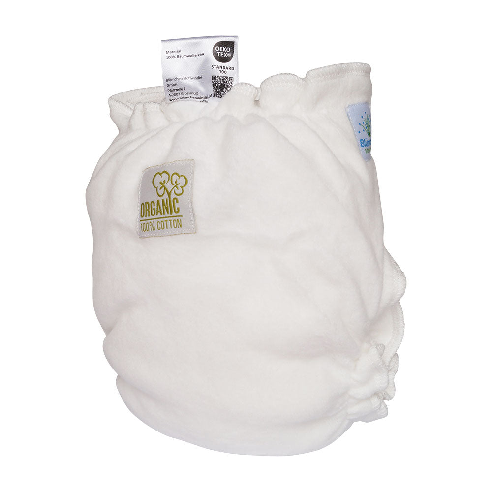Pannolino lavabile da notte FITTED Blümchen 100% cotone bio supersoft