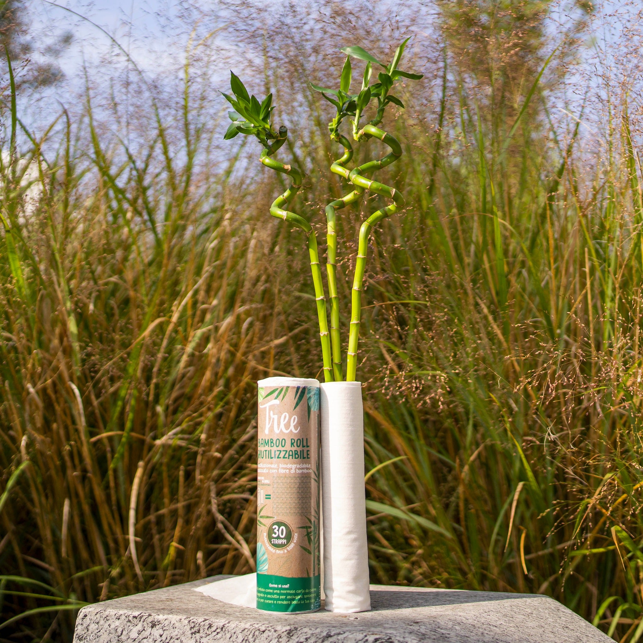Bamboo Roll Asciugatutto riutilizzabile Tree