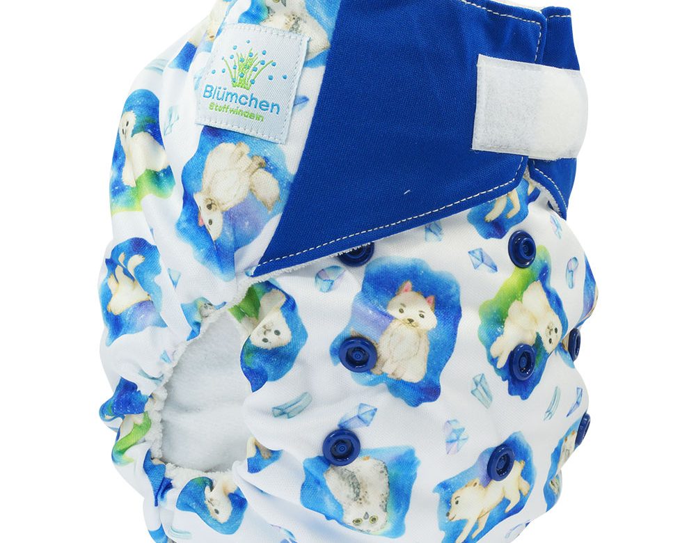 Pannolino lavabile AIO (All In One) Blümchen Velcro