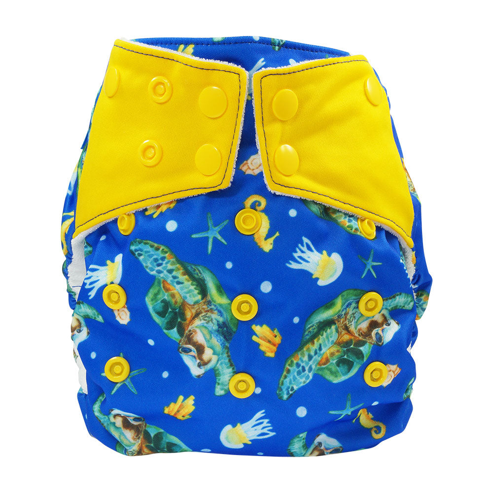 Pannolino lavabile AIO (All In One) Blümchen Velcro