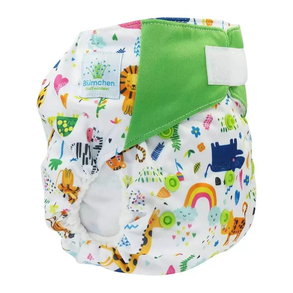 Pannolino lavabile AIO (All In One) Blümchen Velcro