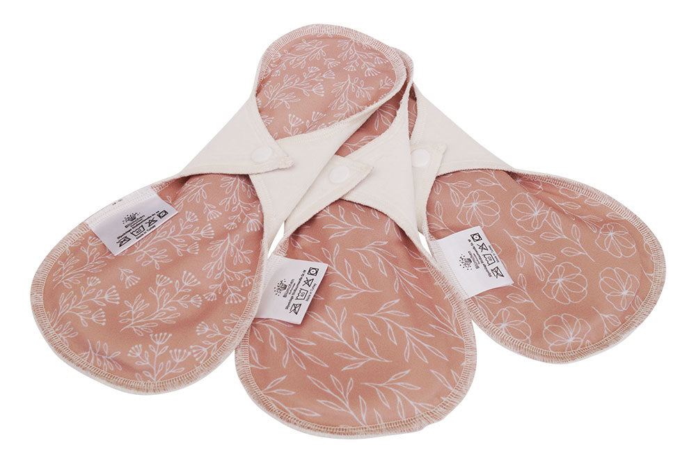 Assorbenti lavabili giorno 3 pz Blümchen in Cotone Biologico e Canapa