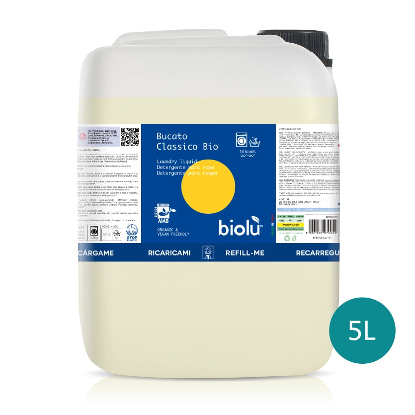 Detersivo bucato ecologico Bio Biolù lavatrice e a mano | tanica a rendere 5lt