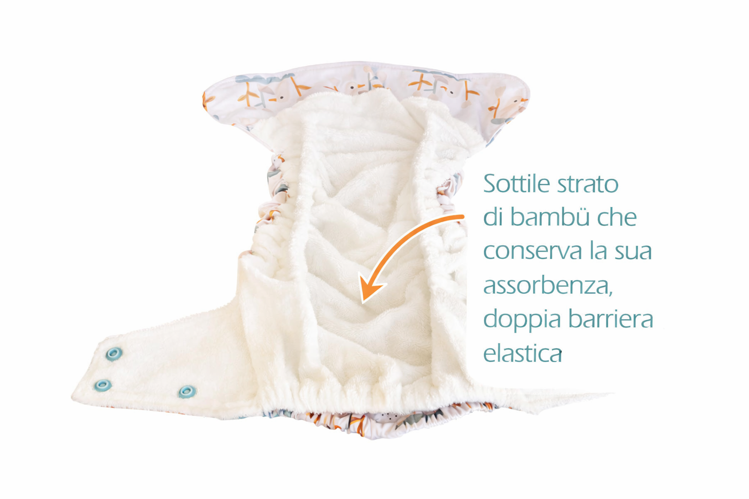 NEW!! Pannolino lavabile AIO (All In One) Blümchen Velcro | senza inserto interno