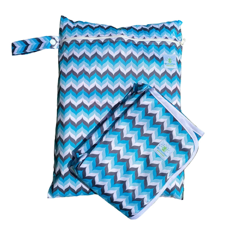 Set cambio pannolini lavabili con wet bag e fasciatoio impermeabile