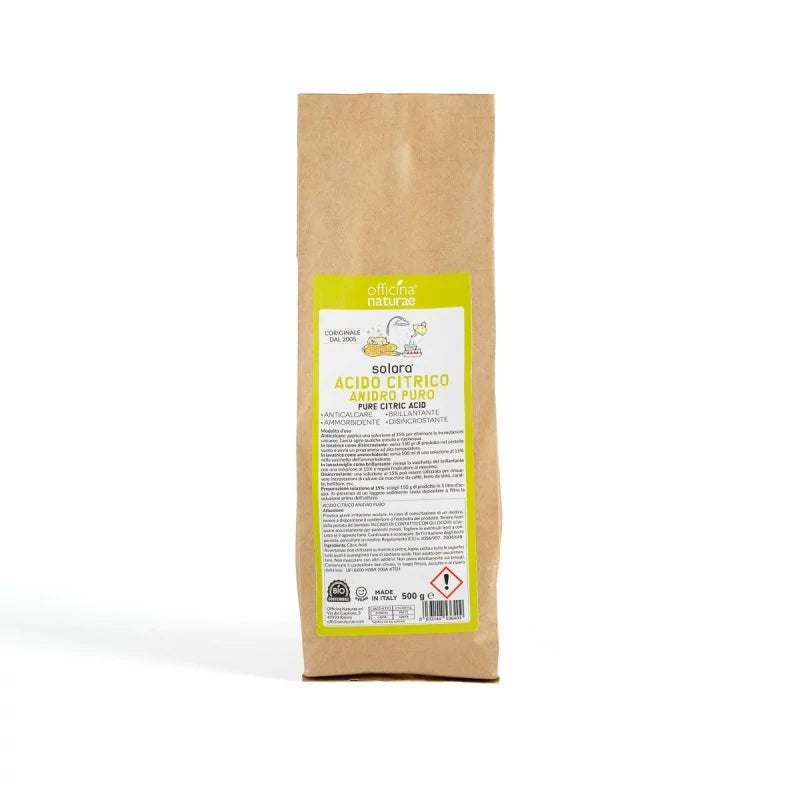 Acido Citrico Solara 500 g in sacchetto di carta sostenibile