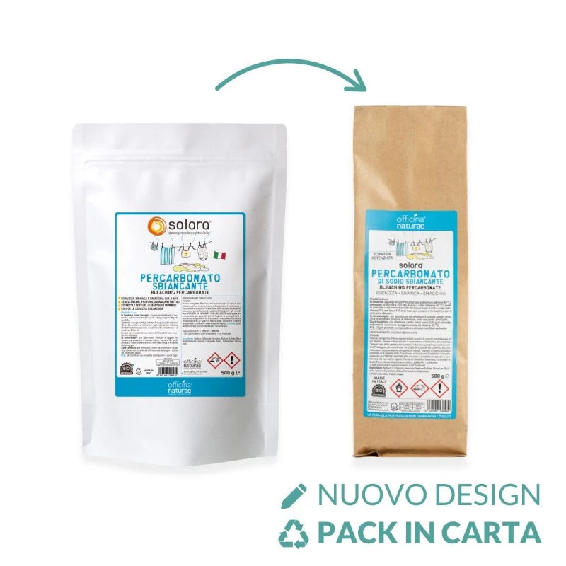Percarbonato Sbiancante Solara 500 g in sacchetto di carta eco-friendly