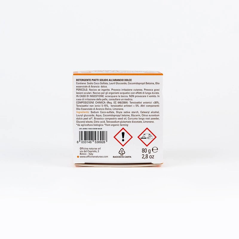 detersivo piatti solido arancio dolce solara plastic free