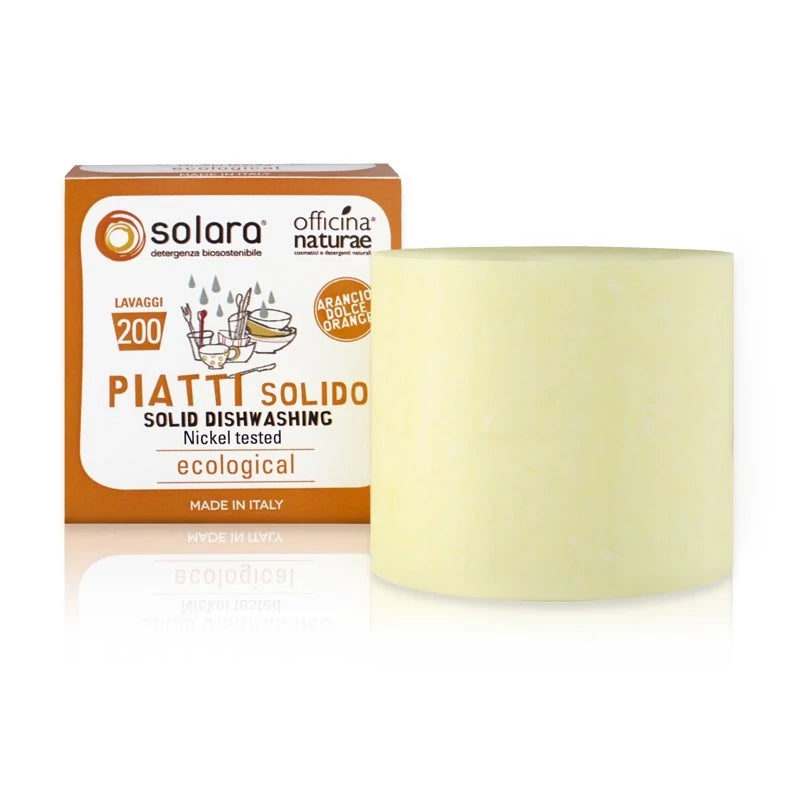 detersivo piatti solido arancio dolce solara plastic free